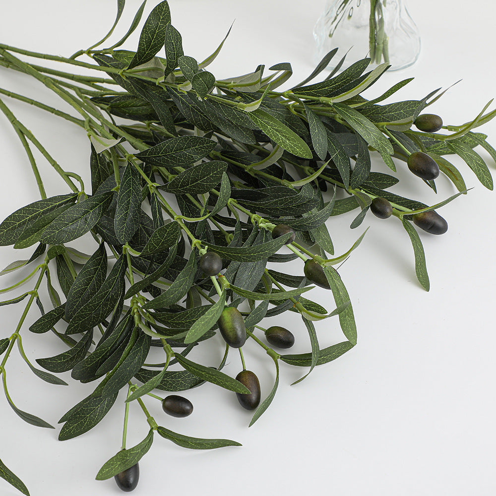 Artificial Olive Tree Branch with Detailed Leaves and Fruits | Kelmera
