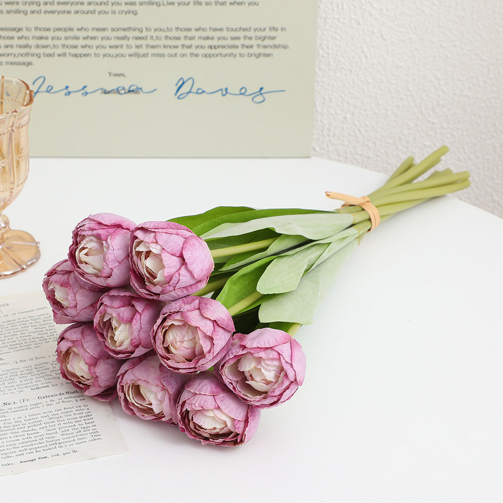 Artificial Peony Bouquet Pink Light Yellow | Kelmera