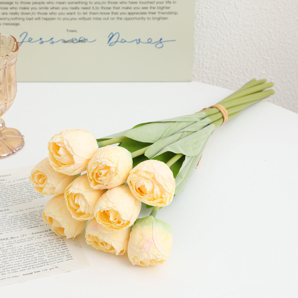 Artificial Peony Bouquet Pink Light Yellow | Kelmera