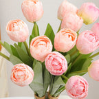 Artificial Peony Bouquet Pink Light Yellow | Kelmera