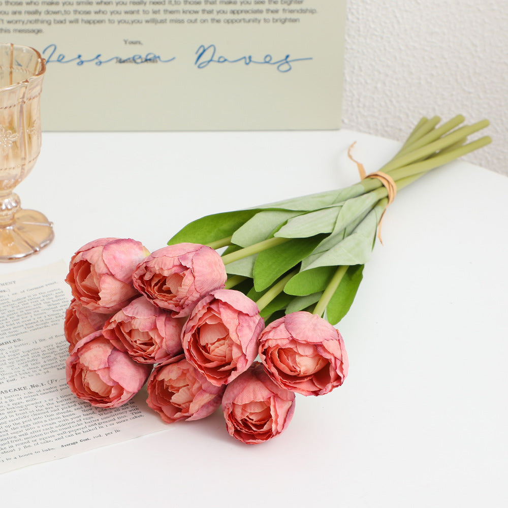 Artificial Peony Bouquet Pink Light Yellow | Kelmera