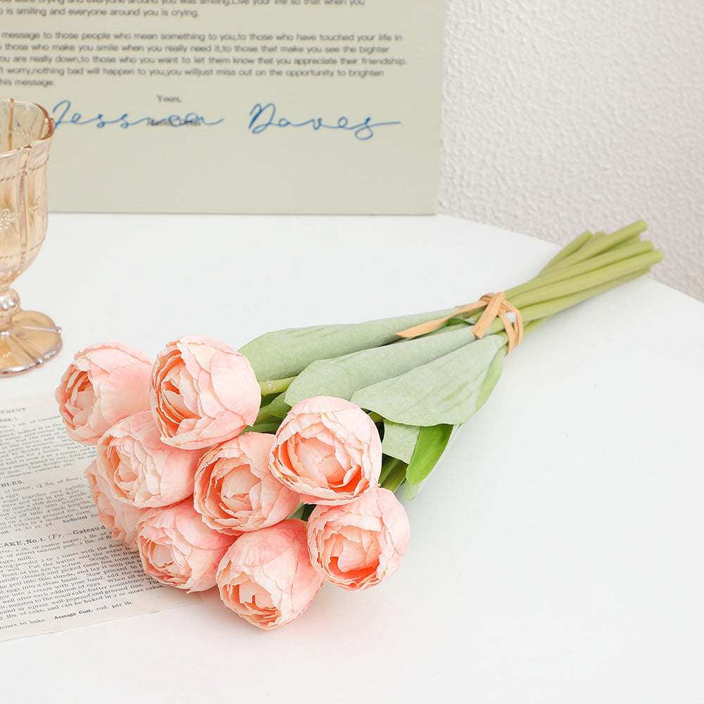 Artificial Peony Bouquet Pink Light Yellow | Kelmera