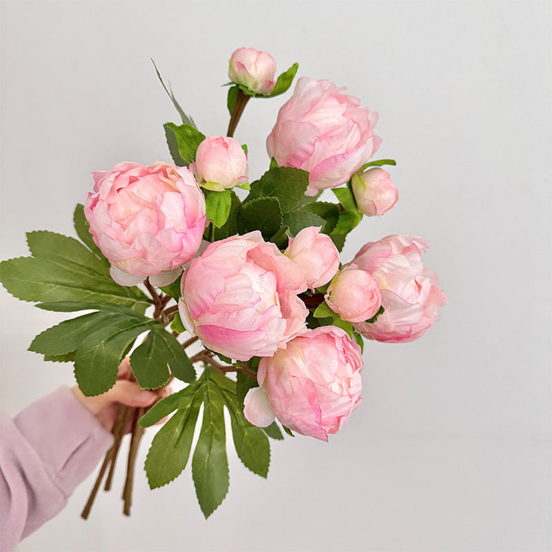 Artificial Peony Bouquet with Delicate Flowers and Leaves | Kelmera