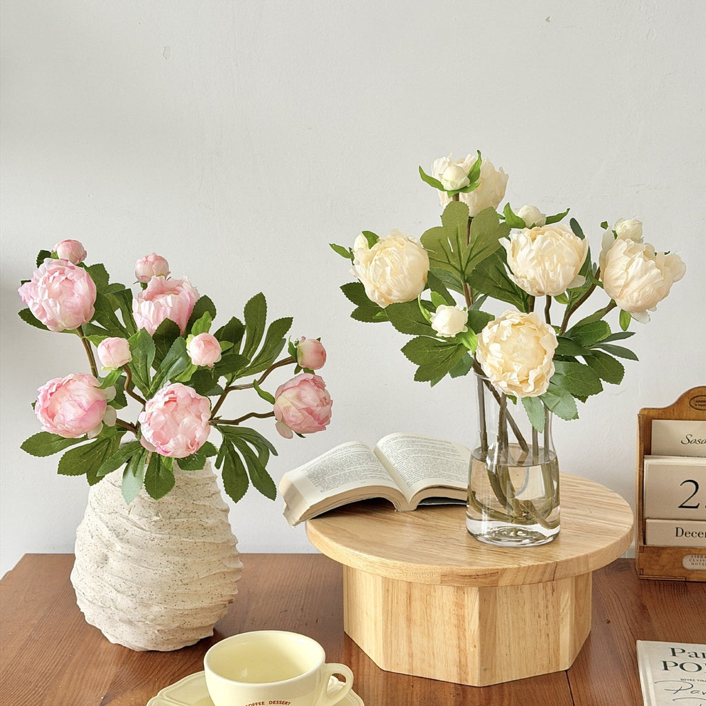 Artificial Peony Bouquet with Delicate Flowers and Leaves | Kelmera