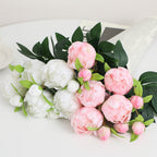 Artificial Peony Stem with Lifelike Flowers and Leaves | Kelmera