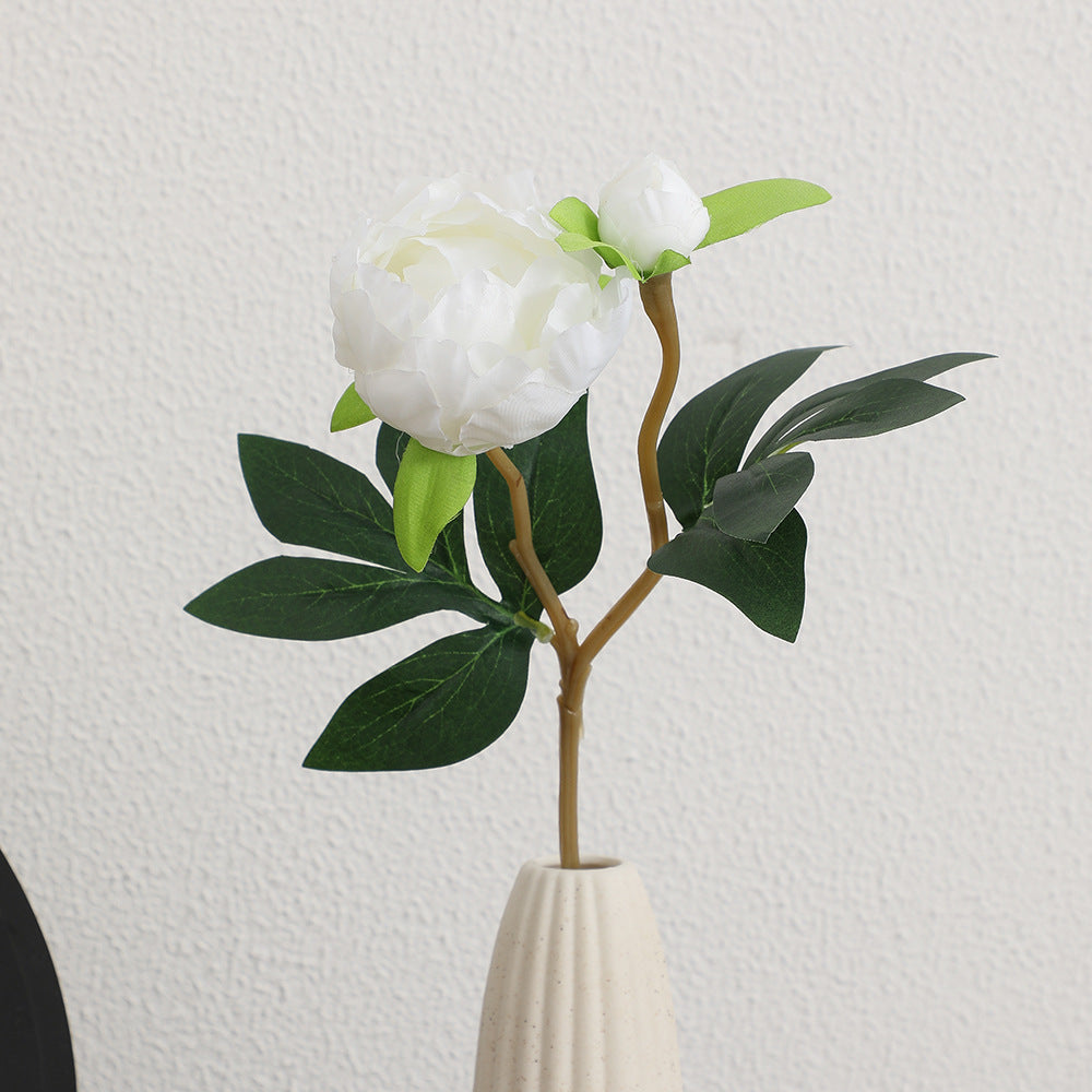 Artificial Peony Stem with Lifelike Flowers and Leaves | Kelmera