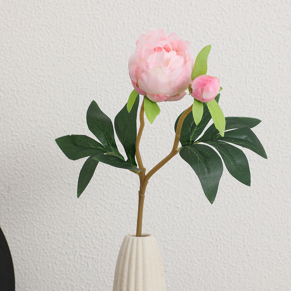 Artificial Peony Stem with Lifelike Flowers and Leaves | Kelmera