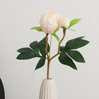 Artificial Peony Stem with Lifelike Flowers and Leaves | Kelmera