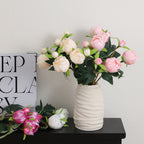 Artificial Peony Stem with Lifelike Flowers and Leaves | Kelmera