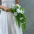 Artificial Plant Grass Green Bellflowers-White | Kelmera