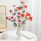 Artificial Poppy Flower Branch with Lifelike Blooms and Detailed Leaves | Kelmera