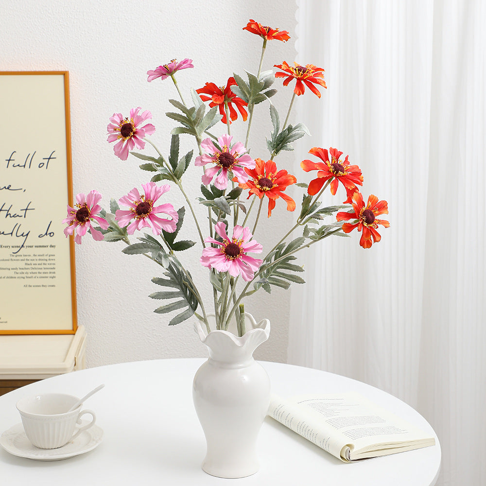 Artificial Poppy Flower Branch with Lifelike Blooms and Detailed Leaves | Kelmera