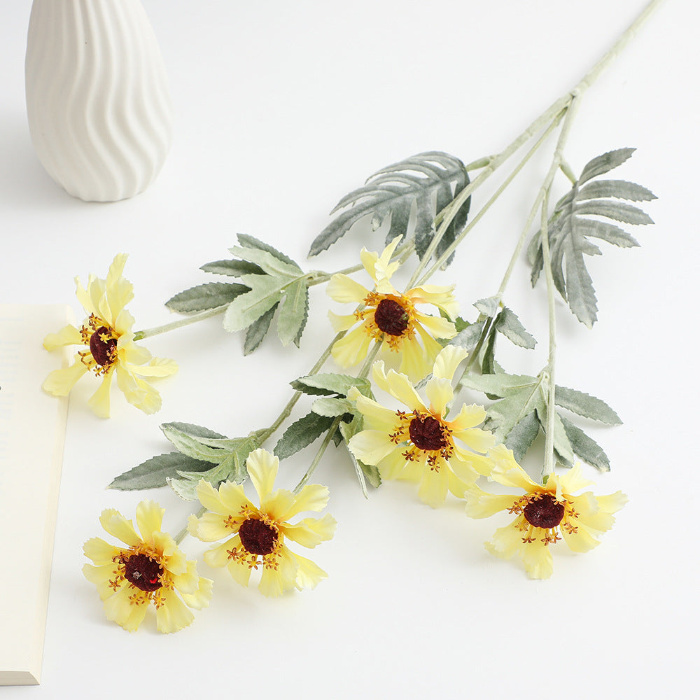Artificial Poppy Flower Branch with Lifelike Blooms and Detailed Leaves | Kelmera