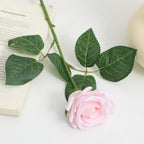 Artificial Silk Rose with Leaves | Kelmera