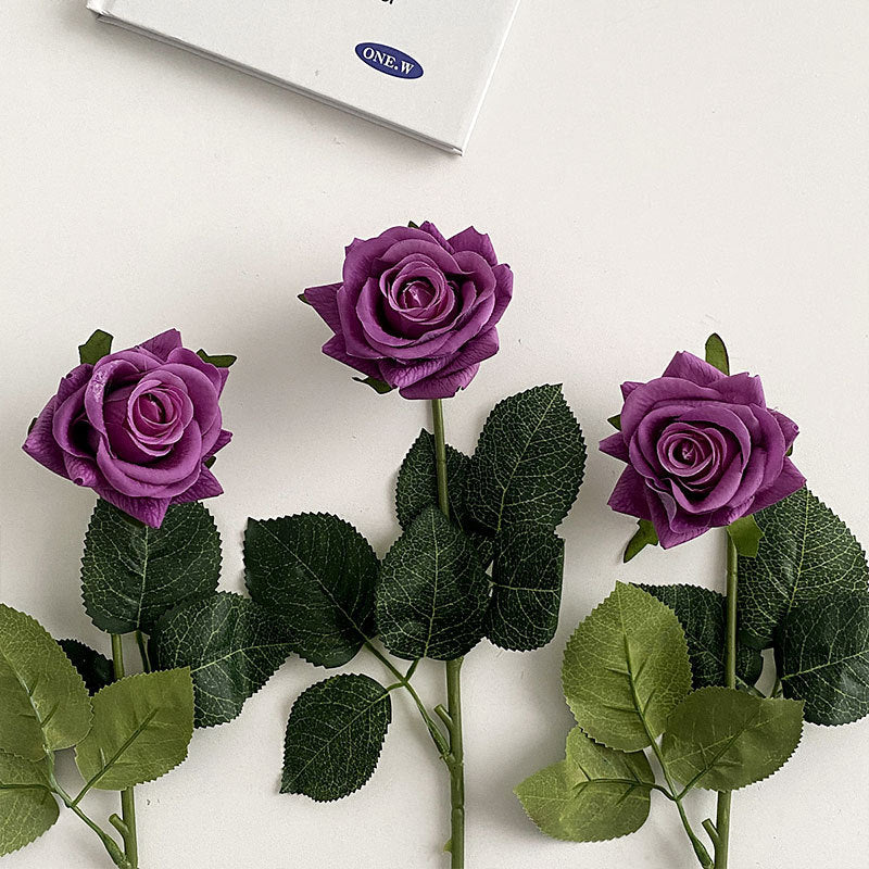 Artificial Silk Rose with Leaves | Kelmera