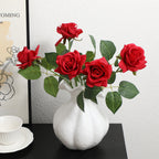 Artificial Silk Rose with Leaves | Kelmera