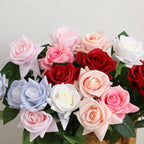 Artificial Silk Rose with Leaves | Kelmera