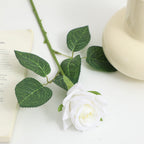 Artificial Silk Rose with Leaves | Kelmera