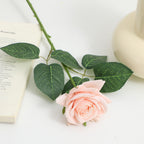 Artificial Silk Rose with Leaves | Kelmera