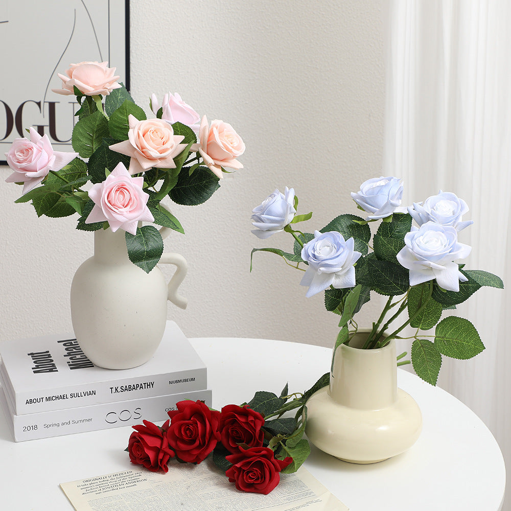 Artificial Silk Rose with Leaves | Kelmera