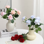 Artificial Silk Rose with Leaves | Kelmera