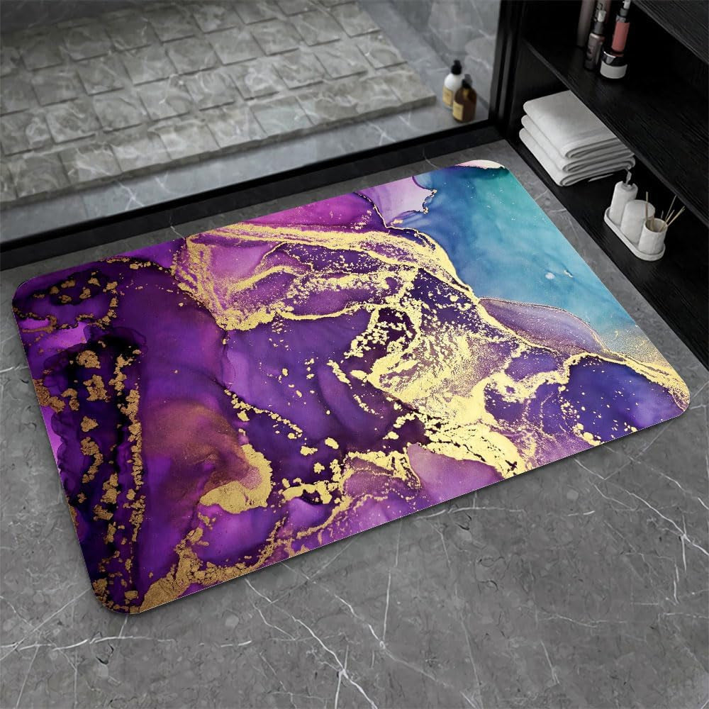 Artistic Abstract Marble Design Bath Mat | Kelmera