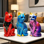 Artistic Cat Figurine in Vibrant Design | Kelmera