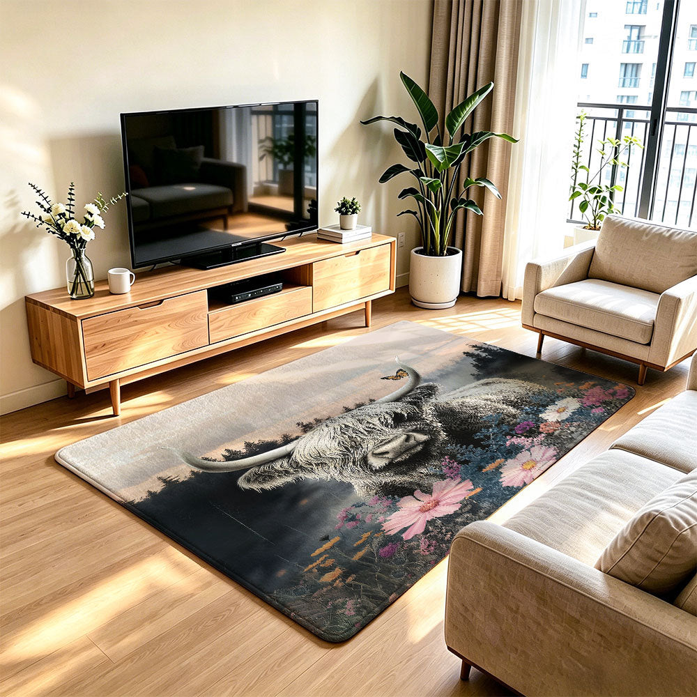 Artistic Cat Print Area Rug | Kelmera