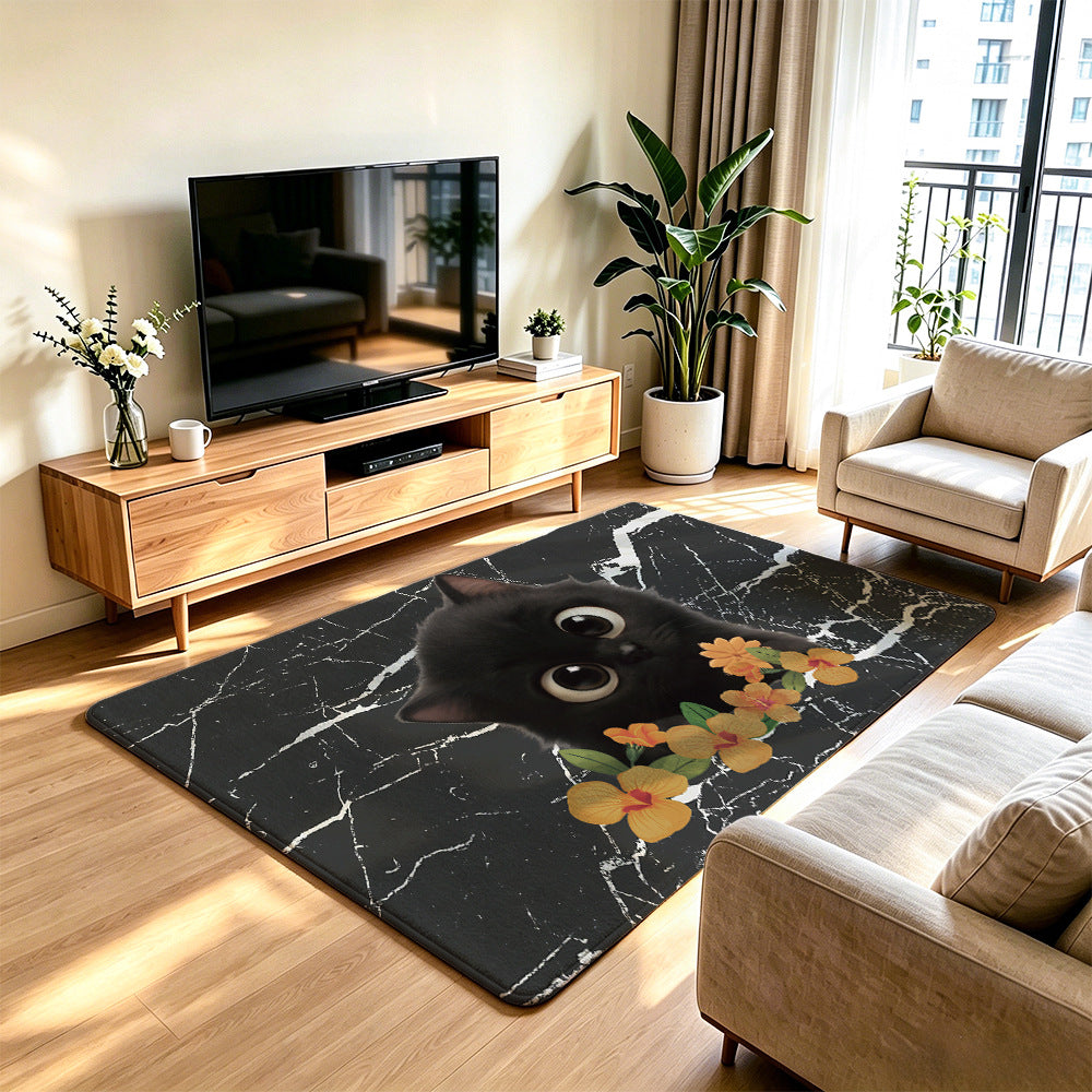 Artistic Cat-Themed Area Rug | Kelmera