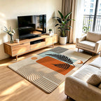 Artistic Cat-Themed Area Rug | Kelmera