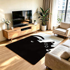 Artistic Cat-Themed Area Rug | Kelmera