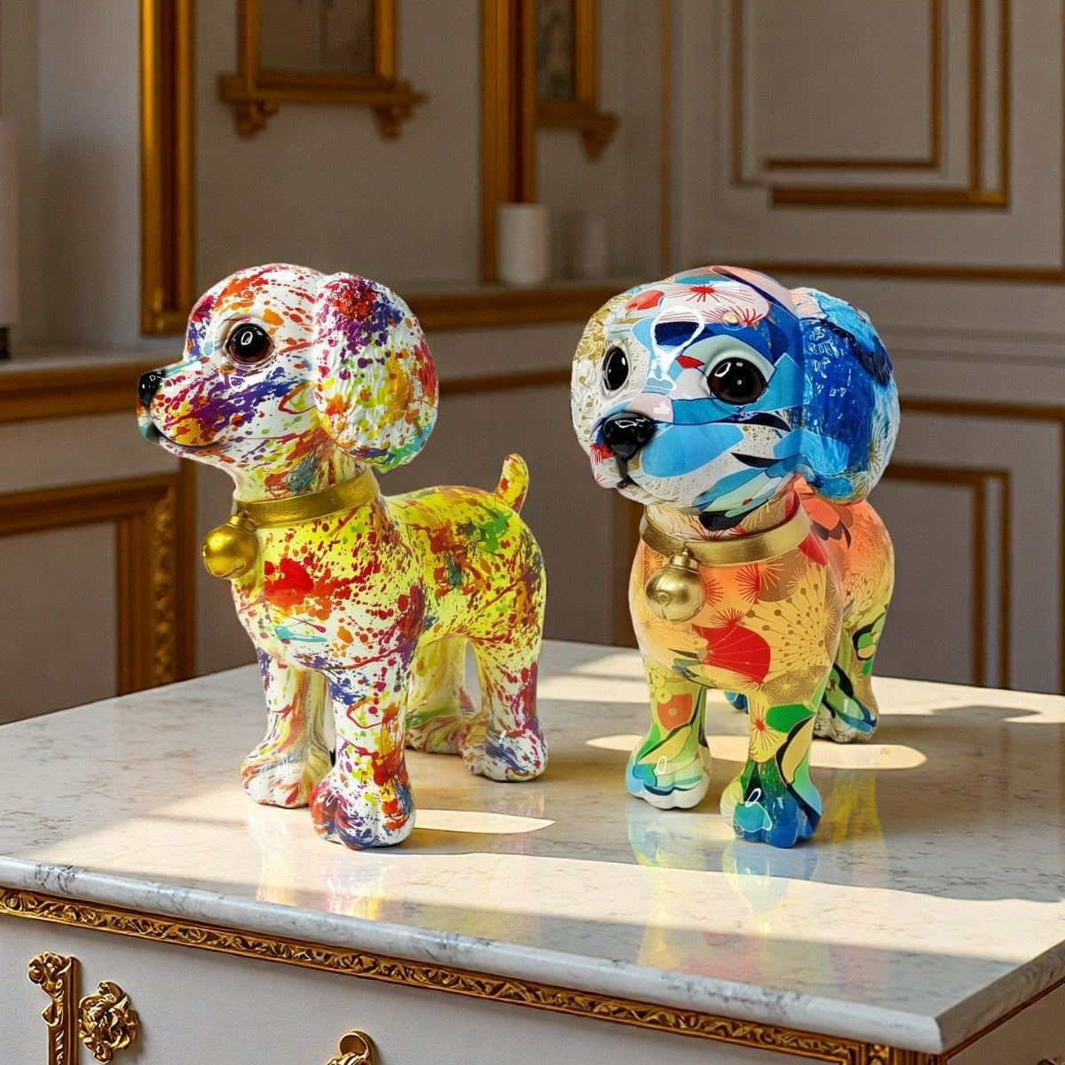 Artistic Dog Sculpture with Colorful Design | Kelmera