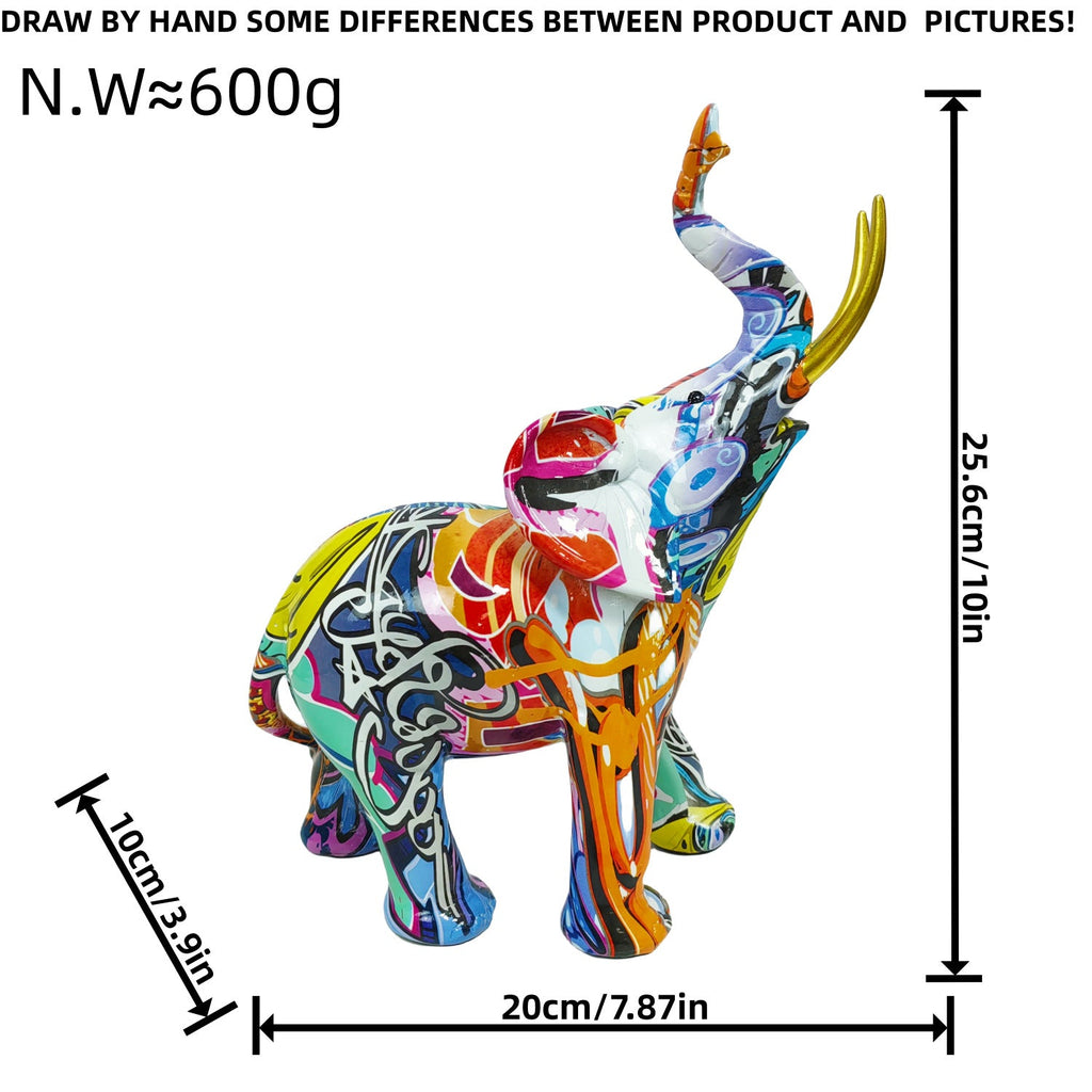 Artistic Elephant Figure with Colorful Design | Kelmera