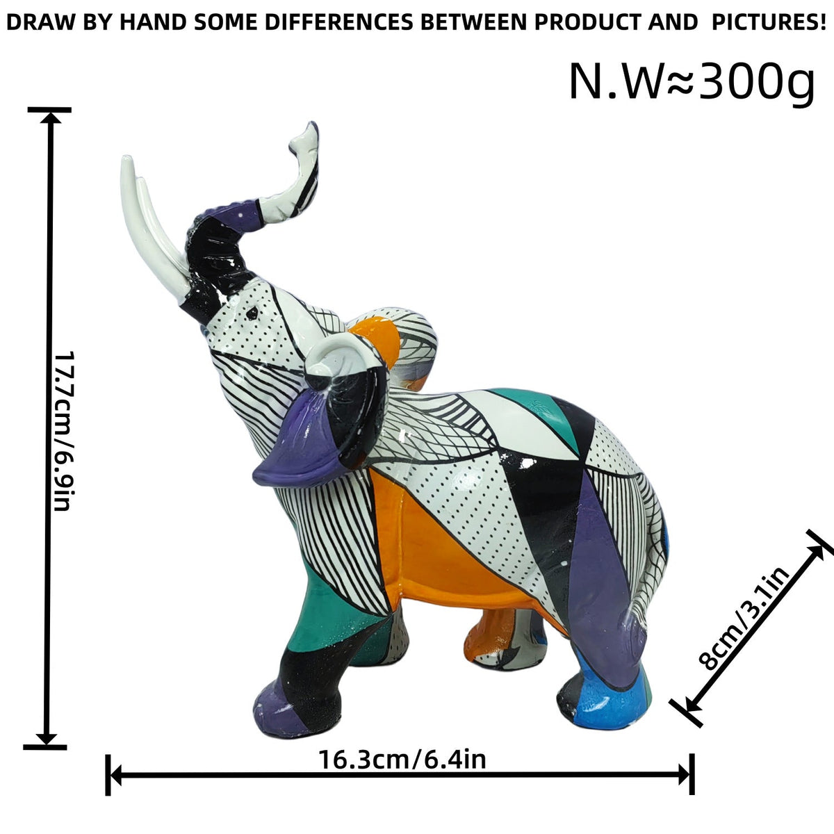 Artistic Elephant Figure with Colorful Design | Kelmera