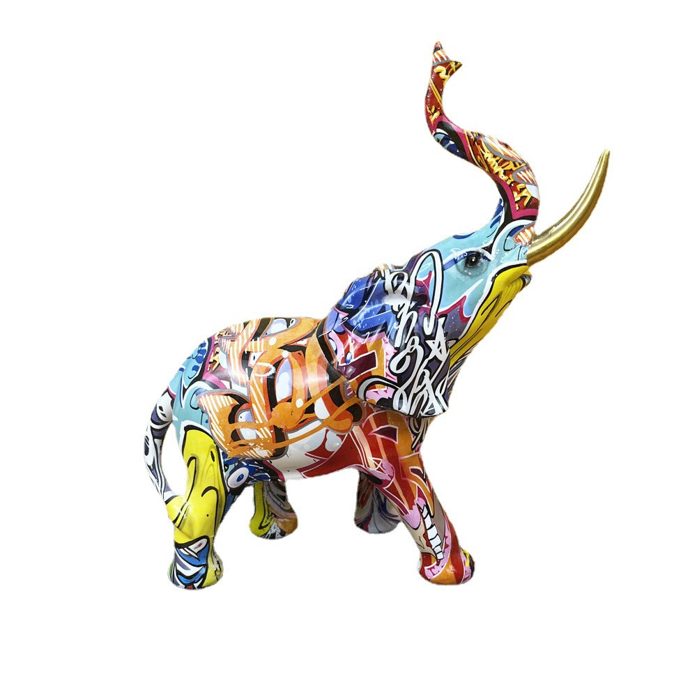 Artistic Elephant Figure with Colorful Design | Kelmera