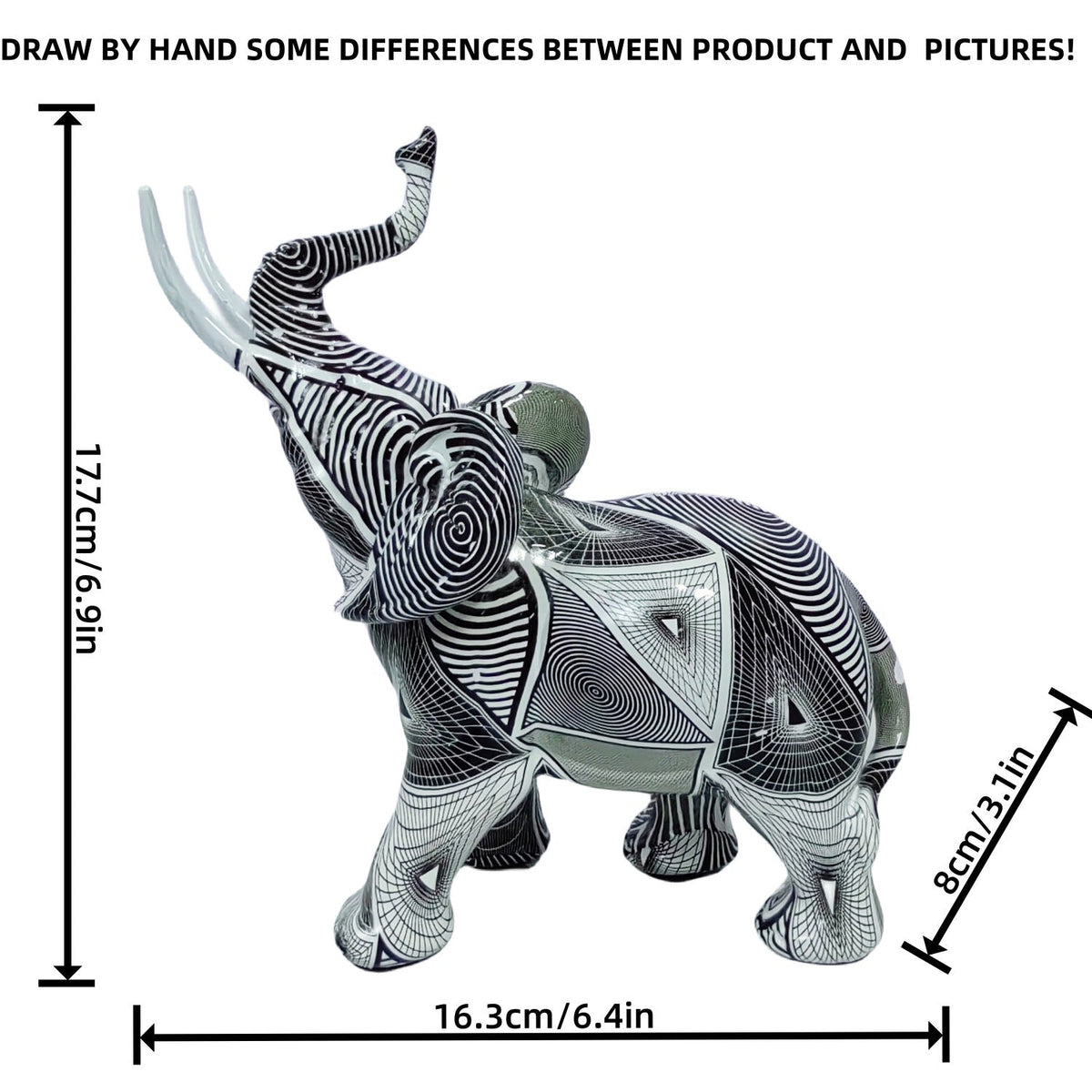 Artistic Elephant Figure with Colorful Design | Kelmera