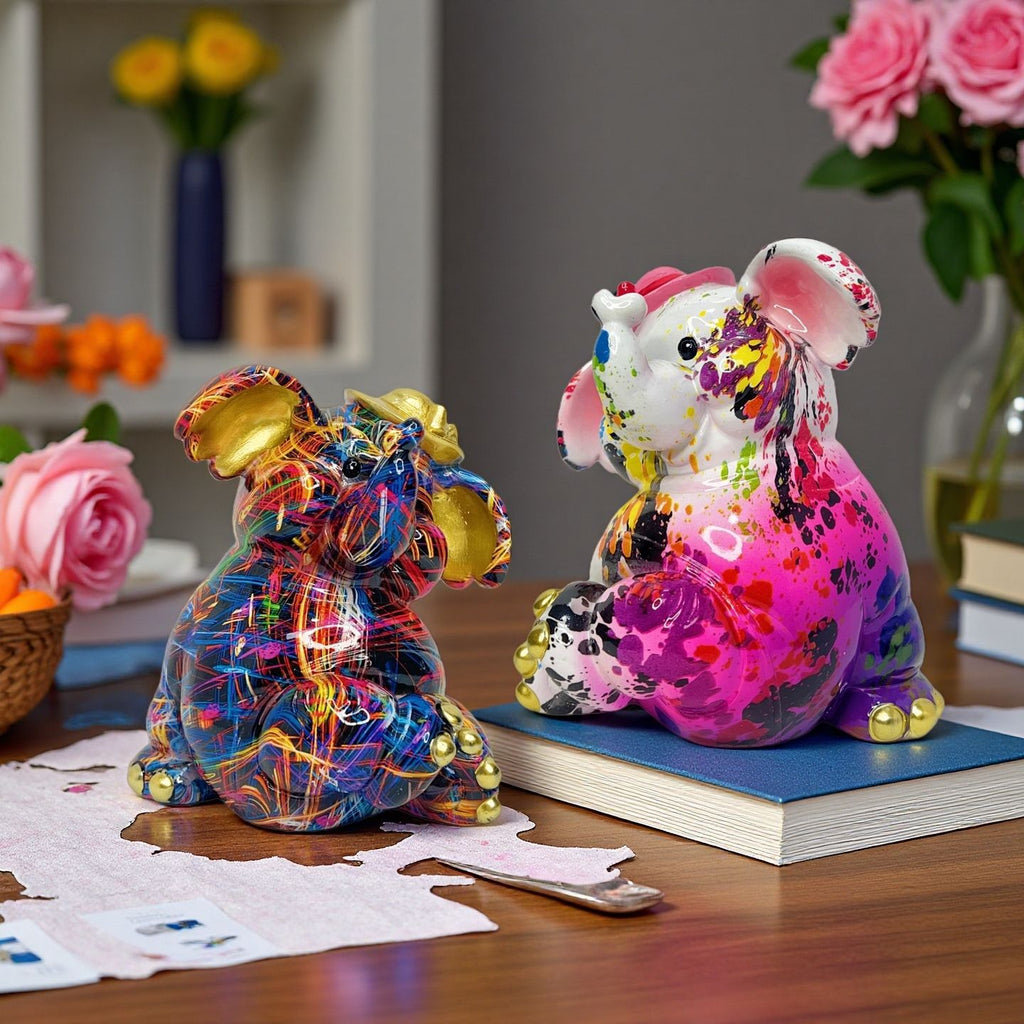 Artistic Elephant Figure with Football Motif | Kelmera