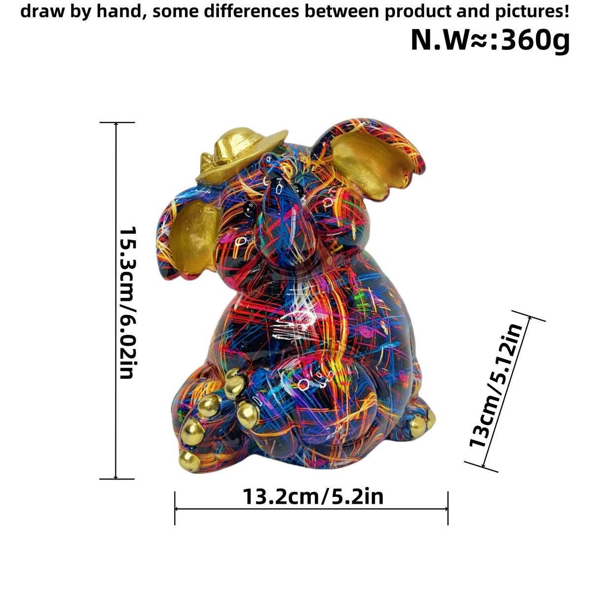 Artistic Elephant Figure with Football Motif | Kelmera