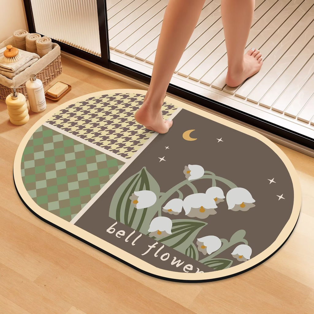 Artistic Floral Bath Mat | Kelmera