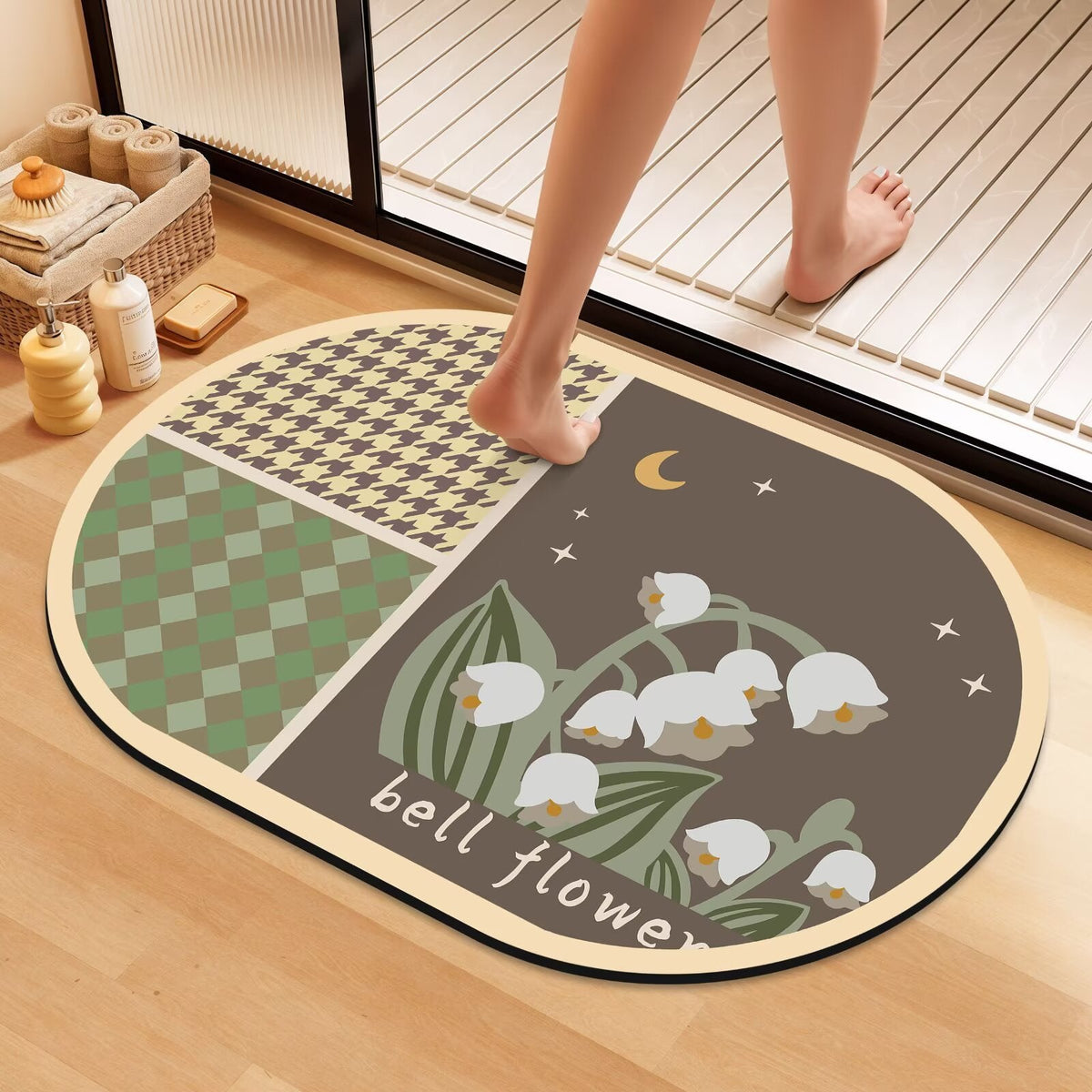 Artistic Floral Bath Mat | Kelmera