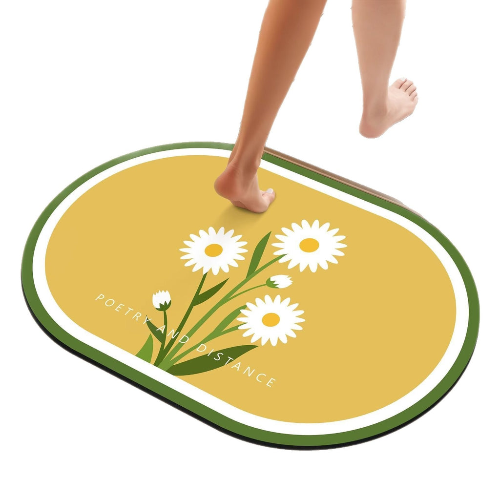 Artistic Floral Bath Mat | Kelmera