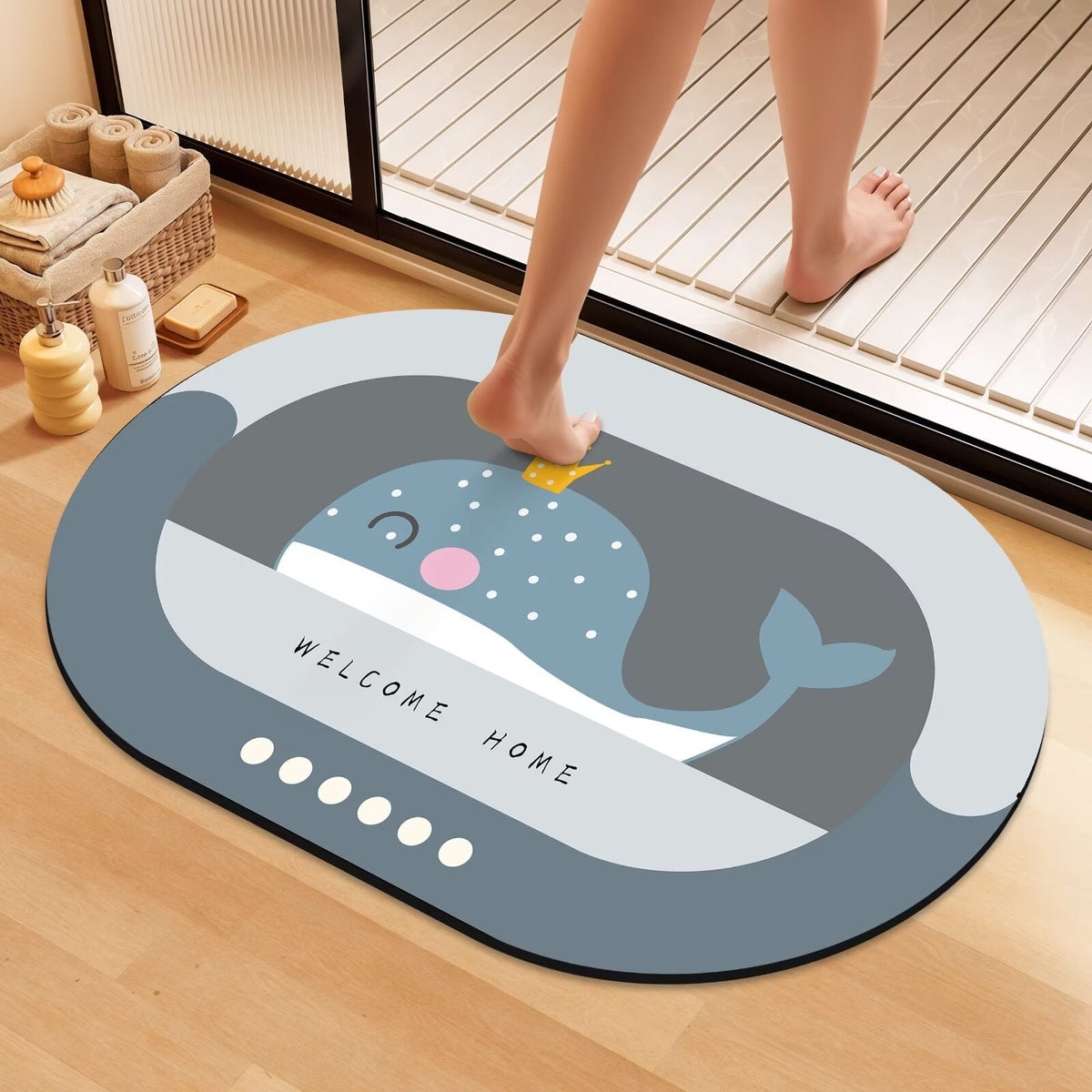 Artistic Floral Bath Mat | Kelmera