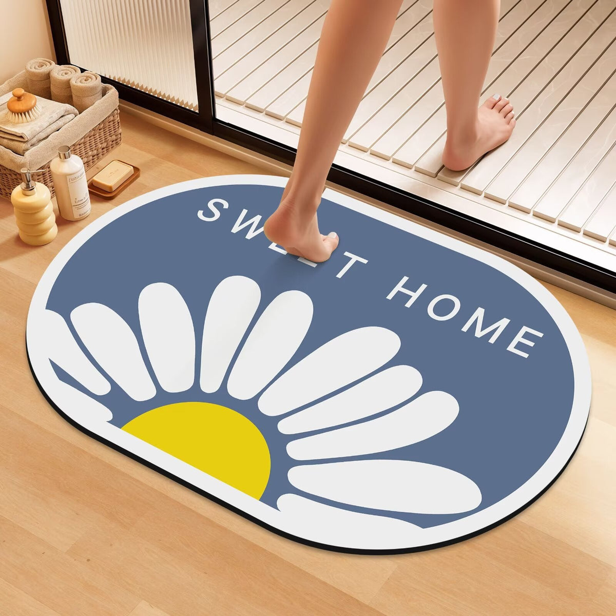 Artistic Floral Bath Mat | Kelmera
