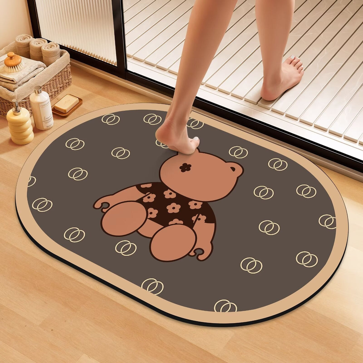 Artistic Floral Bath Mat | Kelmera