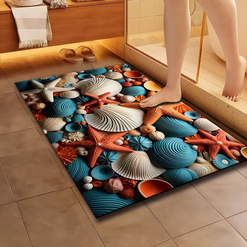 Artistic Floral Design Bath Mat | Kelmera