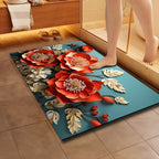 Artistic Floral Design Bath Mat | Kelmera