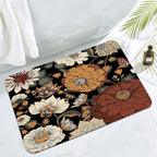 Artistic Floral Print Bathroom Mat | Kelmera