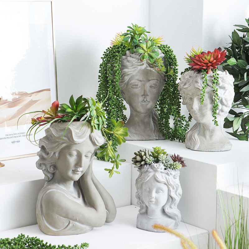 Artistic Head Sculpture Flower Pot | Kelmera