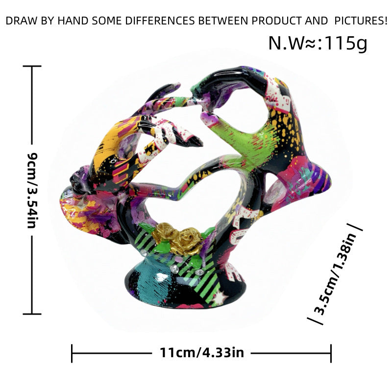 Artistic Heart Sculpture with Detailed Painting | Kelmera