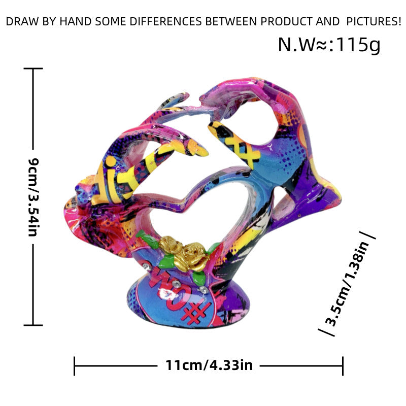Artistic Heart Sculpture with Detailed Painting | Kelmera